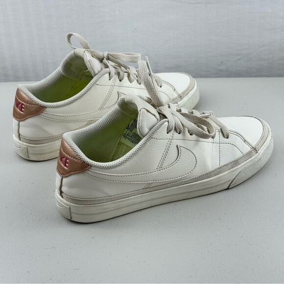 Nike Court Legacy White Leather Low-Top Sneakers Women’s Size 7.5 EUR 38.5 - Picture 7 of 10